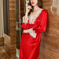 16Momme Pure Mulberry Silk Sweet Above Knee Printing Sleepshirt [SKSH0054]