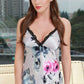 19Momme Pure Mulberry Silk Sexy Mini Printing Sleepshirt [SKSH0025]