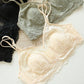 Wireless Sexy Gathered Tube Top Lace Mulberry Silk Bras [SKBR0070]