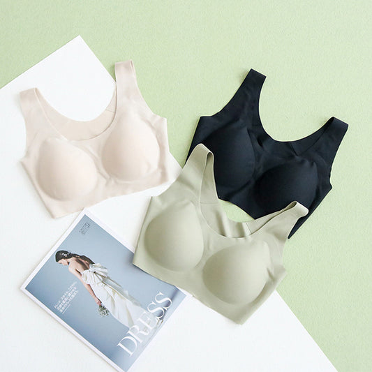 Wireless Simple Seamless Tank Top Mulberry Silk Bras [SKBR0064]