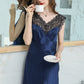 16Momme Pure Mulberry Silk Sexy Above Knee Lace Sleepshirt [SKSH0002]