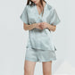 16Momme Pure Mulberry Silk Short Sleeves V Collar Pajamas Set [SKPA0008]
