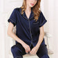 16Momme Pure Mulberry Silk Short Sleeves Notch Collar Pajamas Set [SKPA0034]