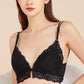 Wireless Sexy Gathered Triangle Lace Mulberry Silk Bras [SKBR0023]