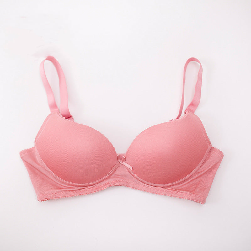Wireless Simple Seamless 1/2 Cup Mulberry Silk Bras [SKBR0037]