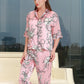 19Momme Pure Mulberry Silk Half Sleeves Notch Collar Printing Pajamas Set [SKPA0025]