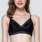 Wireless Romantic Breathable Triangle Lace Mulberry Silk Bras [SKBR0001]
