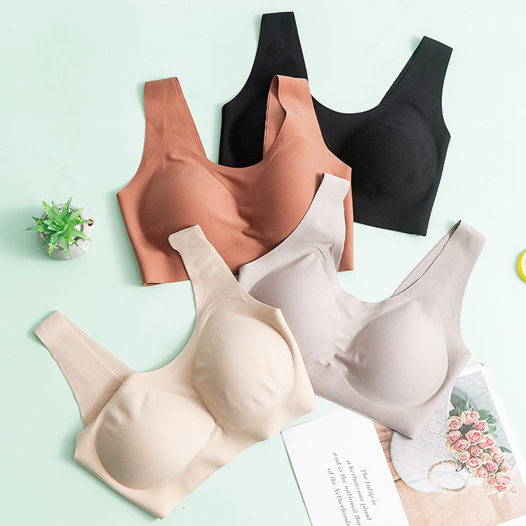 Wireless Simple Seamless Tank Top Mulberry Silk Bras [SKBR0044]