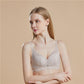 Wireless Elegant Gathered 3/4 Cup Lace Mulberry Silk Bras [SKBR0003]