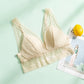 Wireless Romantic Breathable Triangle Lace Mulberry Silk Bras [SKBR0059]