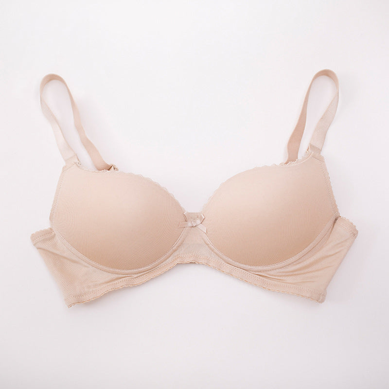 Wireless Simple Seamless 1/2 Cup Mulberry Silk Bras [SKBR0037]