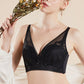 Wireless Romantic Gathered 3/4 Cup Lace Mulberry Silk Bras [SKBR0040]