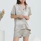 16Momme Pure Mulberry Silk Short Sleeves V Collar Pajamas Set [SKPA0008]