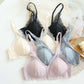 Wireless Sexy Gathered Triangle Lace Mulberry Silk Bras [SKBR0066]