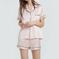 19Momme Pure Mulberry Silk Short Sleeves Notch Collar Pajamas Set [SKPA0009]