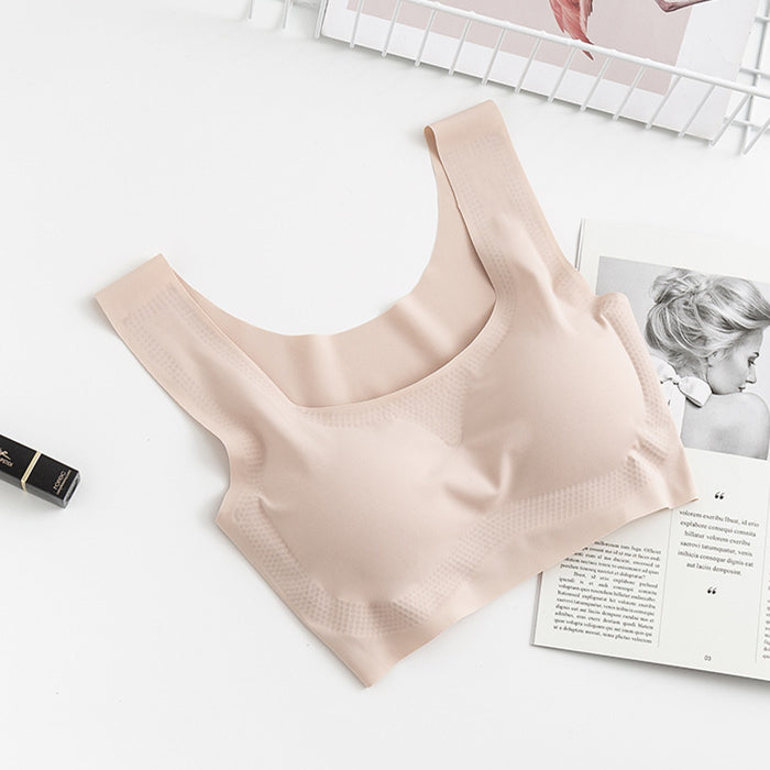 Wireless Simple Seamless Anti Emptied Tank Top Mulberry Silk Bras [SKBR0048]