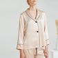 19Momme Pure Mulberry Silk Long Sleeves Notch Collar Pajamas Set [SKPA0006]