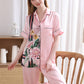 16Momme Pure Mulberry Silk Short Sleeves Notch Collar Printing Pajamas Set [SKPA0017]