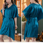 16Momme Pure Mulberry Silk Half Sleeves Elegant Belted Nightgown [SKGO0006]