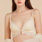 Wireless Sexy Gathered Triangle Lace Mulberry Silk Bras [SKBR0023]
