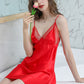 19Momme Pure Mulberry Silk Sexy Above Knee Lace Sleepshirt [SKSH0016]