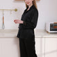 19Momme Pure Mulberry Silk Long Sleeves Notch Collar Lace Pajamas Set [SKPA0022]