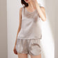 19Momme Pure Mulberry Silk Cap Sleeves Round Collar Pajamas Set [SKPA0012]