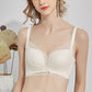 Wireless Elegant Gathered 3/4 Cup Lace Mulberry Silk Bras [SKBR0005]