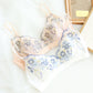 Wireless Romantic Gathered 3/4 Cup Lace Mulberry Silk Bras [SKBR0071]