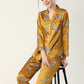 19Momme Pure Mulberry Silk Long Sleeves Notch Collar Printing Pajamas Set [SKPA0030]