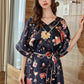 19Momme Pure Mulberry Silk Sweet Above Knee Printing Sleepshirt [SKSH0047]