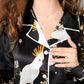 19Momme Pure Mulberry Silk Long Sleeves Notch Collar Printing Pajamas Set [SKPA0044]