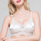 Wireless Sexy Gathered 3/4 Cup Lace Mulberry Silk Bras [SKBR0007]