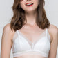 Wireless Romantic Breathable Triangle Lace Mulberry Silk Bras [SKBR0001]