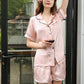 19Momme Pure Mulberry Silk Short Sleeves Notch Collar Pajamas Set [SKPA0033]