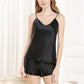 16Momme Pure Mulberry Silk Strap V Collar Pajamas Set [SKPA0028]