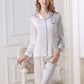 16Momme Pure Mulberry Silk Long Sleeves Notch Collar Pajamas Set [SKPA0027]