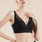 Wireless Romantic Gathered 3/4 Cup Lace Mulberry Silk Bras [SKBR0040]