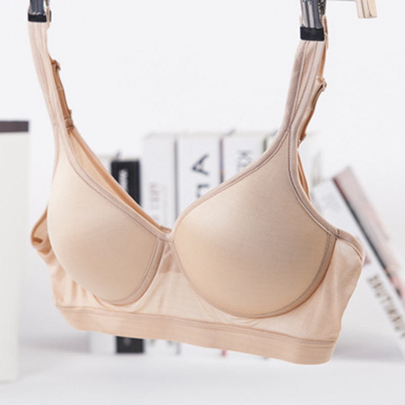 Wireless Sport Seamless 1/2 Cup Mulberry Silk Bras [SKBR0011]
