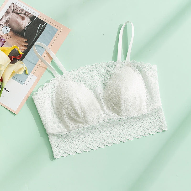 Wireless Sexy Anti Emptied Tube Top Lace Mulberry Silk Bras [SKBR0031]