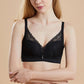 Wireless Elegant Gathered 3/4 Cup Lace Mulberry Silk Bras [SKBR0003]
