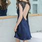 16Momme Pure Mulberry Silk Sexy Above Knee Lace Sleepshirt [SKSH0002]