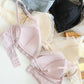 Wireless Sexy Gathered Triangle Lace Mulberry Silk Bras [SKBR0066]