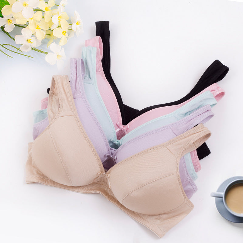 Wireless Simple Plus Size Breathable 3/4 Cup Mulberry Silk Bras [SKBR0027]