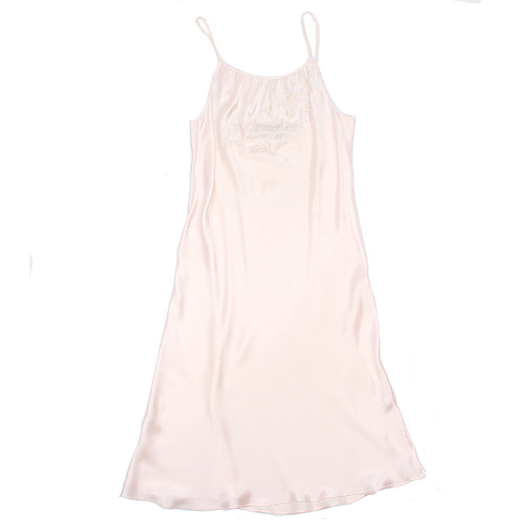 19Momme Pure Mulberry Silk Sexy Maxi Lace Sleepshirt [SKSH0033]