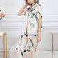 Pure Mulberry Silk Short Sleeves Notch Collar Pajamas Set [SKPA0045]