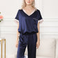 19Momme Pure Mulberry Silk Short Sleeves V Collar Pajamas Set [SKPA0061]
