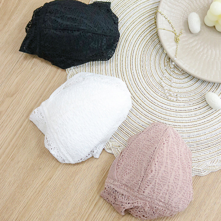 Wireless Romantic Breathable Triangle Lace Mulberry Silk Bras [SKBR0065]