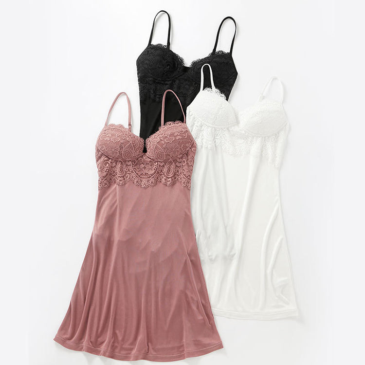 16Momme Pure Mulberry Silk Sexy Mini Lace Sleepshirt [SKSH0013]
