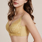 Wireless Sexy Gathered 3/4 Cup Lace Mulberry Silk Bras [SKBR0025]